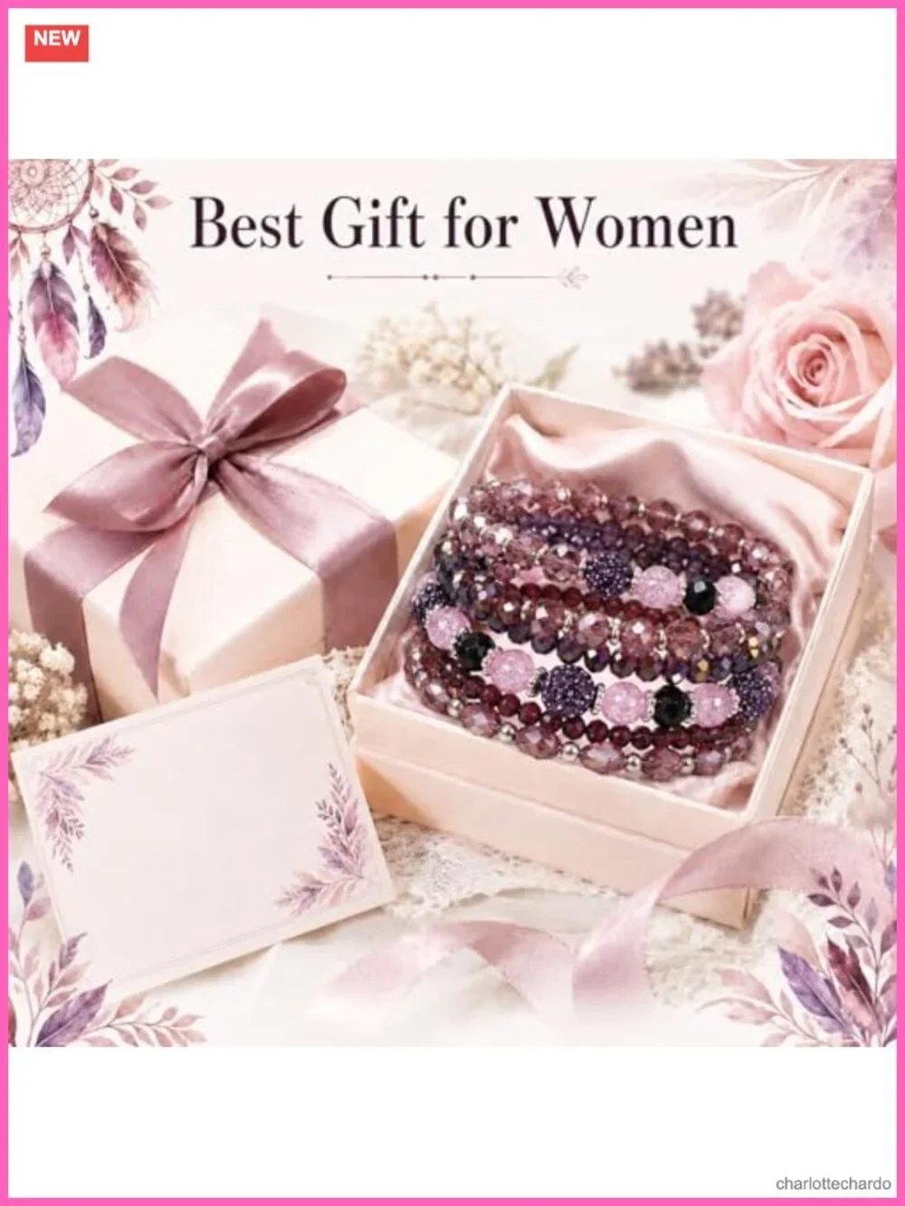 5 Pack Bohemian Beaded Bracelet Set Stackable Glass Crystal Beads Costume